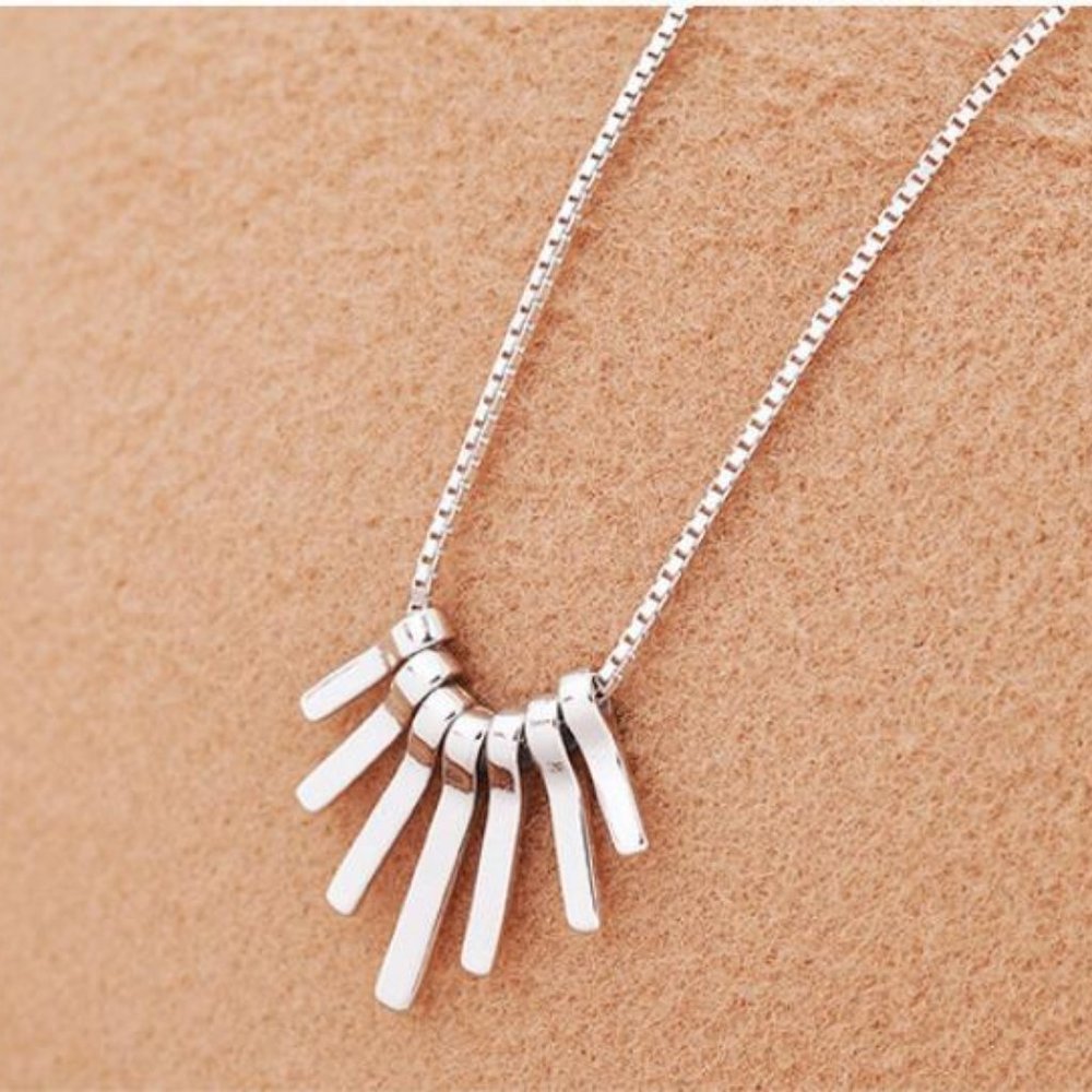 NEW 925 Sterling Silver Spike Necklace - Picture 6 of 7